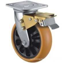 Industry 4 5 6 8 inch heavy duty caster heavy duty high load capacity swivel PU caster wheels with total brake